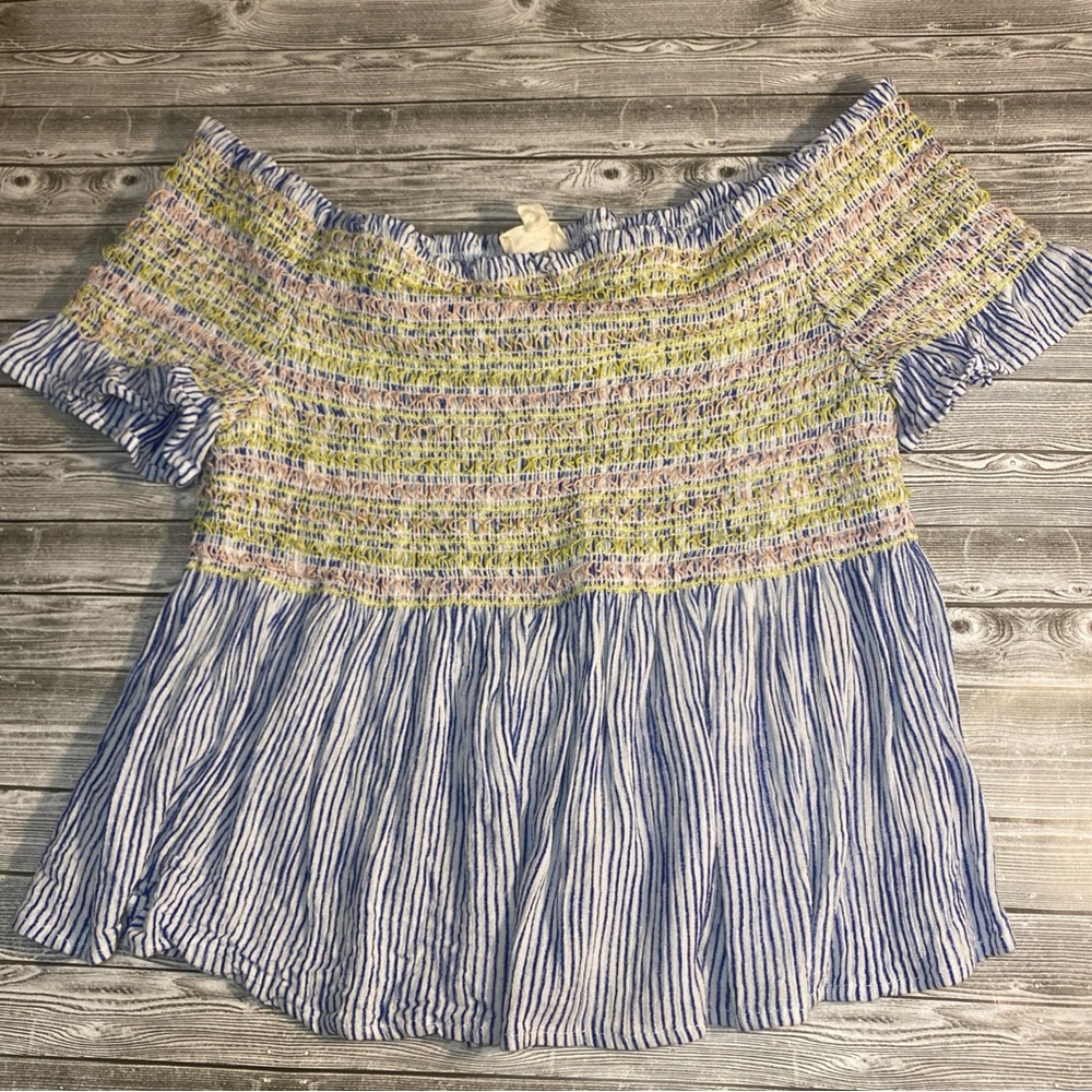 Hem & Thread Multicolor Off-Shoulder Blouse